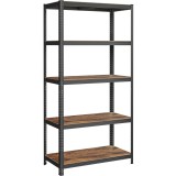 SONGMICS Raft de depozitare metalic, cu polite din PAL, 5 polite, max. 600 kg, 200x100x50cm, maro si negru Household NewTrend
