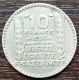 (A73) MONEDA DIN ARGINT FRANTA - 10 FRANCS FRANCI 1934, 10 GRAME, PURITATE 680, Europa