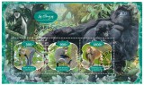 Timbre Gabon 2020, Fauna si Primate, Set complet coliță + bloc. Timbru Colectie, Gabon, Africa