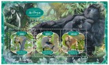 GABON 2020 - Fauna, Primate/ set complet colita + bloc, Stampilat