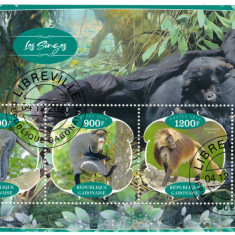 GABON 2020 - Fauna, Primate/ set complet colita + bloc