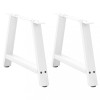 Picioare pentru masuta de cafea in forma de A, 2 buc., alb, 60x(42-43) cm, otel