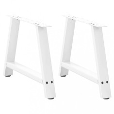 Picioare pentru masuta de cafea in forma de A, 2 buc., alb, 60x(42-43) cm, otel foto