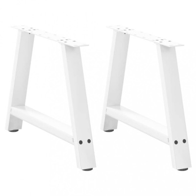 vidaXL Picioare pentru măsuță de cafea &amp;icirc;n formă de A, 2 buc., alb, 60x(42-43) cm, oțel foto