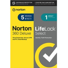 Licenta 2024 pentru Norton 360 Deluxe with LifeLock Select - 1-AN / 5-Dispozitive - USA foto