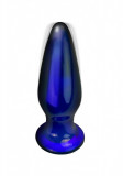 Dop Anal The Shining Buttocks, 5 Moduri Vibratii, 5 Intensitati, Sticla, 11 cm, Albastru, Toy Joy