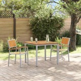 VidaXL Set de masă pentru grădină 3 pcs Gri și maro 90 x 90 x 75 cm