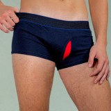 Boxeri Bărbați cu Picior Scurt &ndash; Confort și Flexibilitate din Bumbac Elastic - M - Bleumarin