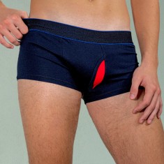 Boxeri Bărbați cu Picior Scurt &ndash; Confort și Flexibilitate din Bumbac Elastic - XXL - Bleumarin