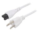 Cablu Alimentare 3m Alb 3x18AWG IEC C5 la NEMA 5-15