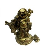 Statueta Feng Shui cu Buddha vesel auriu 9, cm ,model TT11