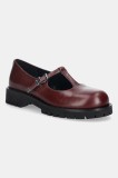 MICHAEL Michael Kors pantofi de piele Darrington culoarea bordo, cu toc plat, 40F5DTFP4L.610