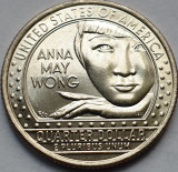 25 cents / quarter dollar 2022 USA, Anna May Wong, lit. D, America de Nord