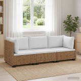 Cumpara ieftin 3 buc. Set de lounge din ratan cu perne GENDT Ratan Natural