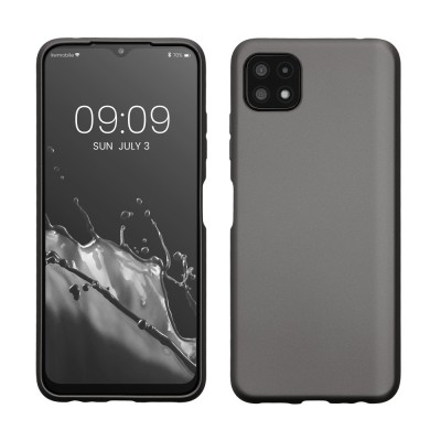 Husa kwmobile pentru Samsung Galaxy A22 5G, Silicon, Gri, 55247.232 foto
