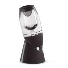 Decantor de vin cu suport, plastic, cauciuc, Everestus, AV3, negru, saculet de calatorie inclus foto