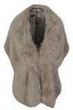 Fular din blana ecologică de lux tip sal, bej deschis, 33x165 cm, Marime universala