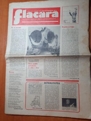 flacara 20 octombrie 1977-articol orasul targoviste si articol MEFIN sinaia foto