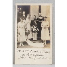 PRINTUL FREDERIC VICTOR de HOHENZOLLERN cu PRINTESA , SCENA DE LA CASATORIE , CARTE POSTALA ILUSTRATA , MONOCROMA, PERIOADA INTERBELICA