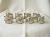 Set 8 Inele Servetel Placate Argint, Design Neo Baroc, Anglia, Vintage, Obiect Decorativ Casa, Cadou Deosebit