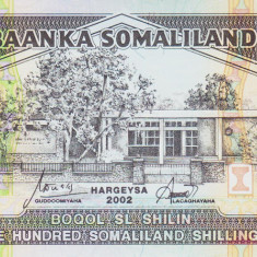 Bancnota Somaliland 100 Shilingi 2002 - P5d UNC