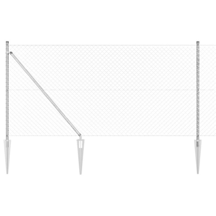 vidaXL &Icirc;mprejmuire din plasă cu st&acirc;lpi Argintiu 1 x 10 m Oțel 3351205