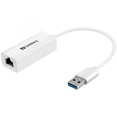Adaptor pentru retea gigabit USB3.0 , Sandberg, alb foto