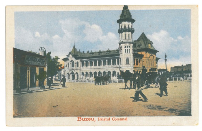 870 - BUZAU, Market, Beraria &quot;Azuga &quot;Romania - old postcard - unused - 1918