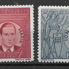 Romania 1941 - Vasile Marin si Ion Mota, serie cu sarniera nestampilat, LP142III