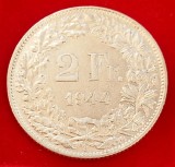 (A872) MONEDA DIN ARGINT ELVETIA - 2 FRANCS FRANCI 1944, STARE FOARTE BUNA, Europa