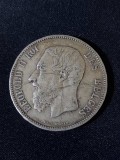 Belgia 1869 - 5 franci - monedă de argint #2