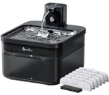 Fantana de apa pentru pisici DownyPaws, senzor de miscare, wireless, otel inoxidabil, 4000 mAh, negru