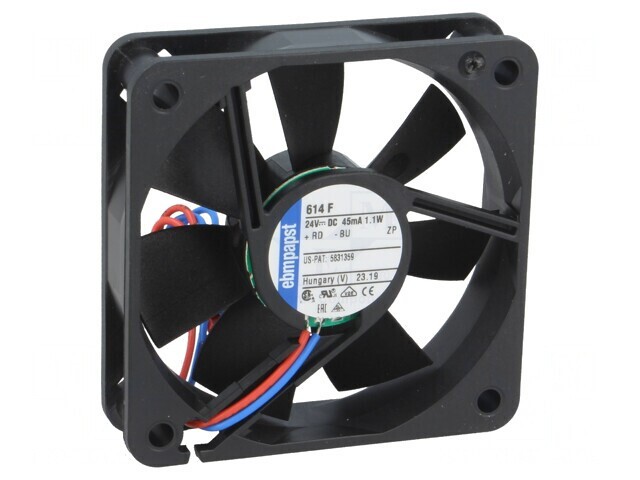 Ventilator axial 24V 60x60x15mm 29m3/h 27dBA