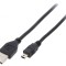 Cablu USB 2.0 A-B Mini Aurit 1.8m Negru