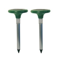 Set de 2 aparate antidaunatori, cartite, cu incarcare solara, fixare in pamant cu tarus, verde