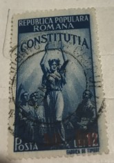 Timbre Romania Timbru Supratipar RPR Constitutia