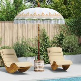 vidaXL Parasol Balinez 260 Crem 180-190 cm Bumbac și lemn masiv 3356885