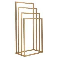 Suport metalic de baie pentru prosoape, cu 4 standuri, 96 cm, auriu mat Household NewTrend