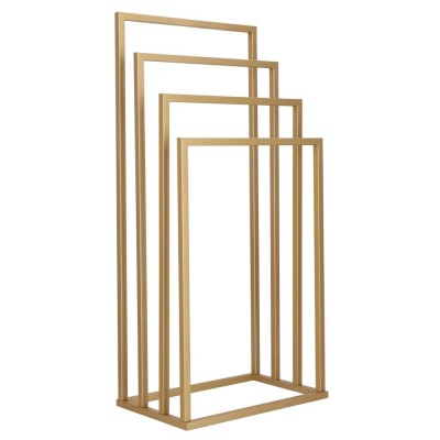 Suport metalic de baie pentru prosoape, cu 4 standuri, 96 cm, auriu mat Household NewTrend foto