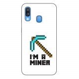 Husa compatibila cu Samsung Galaxy A40 Silicon Gel Tpu Model Minecraft Miner