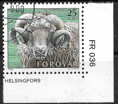 Faroe 1979 - Fauna 1v,stampilat foto