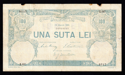 Romania 100 Lei - 1896 . Data rarisima , piesa de colectie. foto
