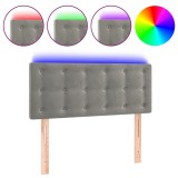 Cumpara ieftin Tablie de pat cu LED, gri deschis, 80x5x78/88 cm, catifea