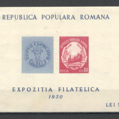 Romania.1950 Expozitia filatelica-Bl. YR.142