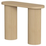HOMCOM Consolă canelată, depozitare ascunsă, picioare-coloană, stil rustic, consolă de intrare &icirc;ngustă, 103x35x80cm Stejar | Aosom Romania
