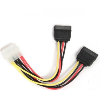 Cablu alimentare Gembird CC-SATA-PSY-0.3M, Molex - SATA x2, 30 cm foto