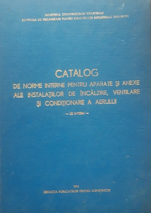 Catalog de norme interne pentru aparate si anexe ale instalatiilor de incalzire si ventilare