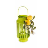 Cumpara ieftin Felinar metal verde decorat cu Lamai &Oslash; 12 cm x 31.5 H