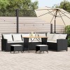 Gossi set canapea de gradina 4 piese cu perne, in forma de l negru