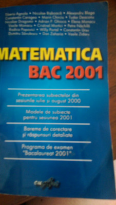 Matematica Bac 2001 foto